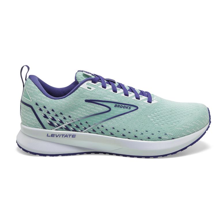 Brooks Levitate 5 Road Running Shoes - Women's - PaleTurquoise/Yucca/Navy Blue/White (90178-MORH)